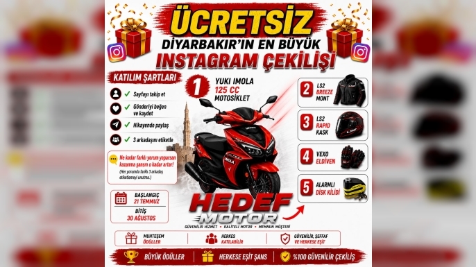 Diyarbakır'da Büyük Motosiklet Çekilişi: Hedef Motor'dan Binlerce Kişiyi Buluşturacak Kampanya